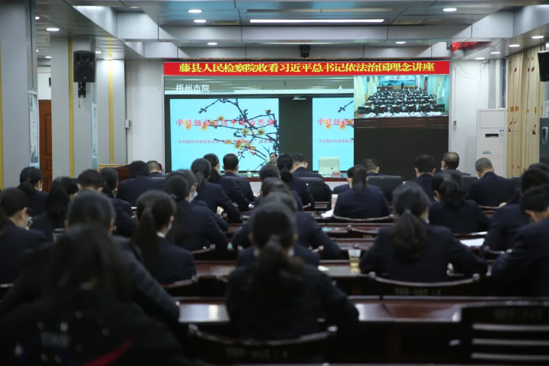 队伍教育整顿|藤县人民检察院组织全体干警参加学习习近平法治思想系列讲座