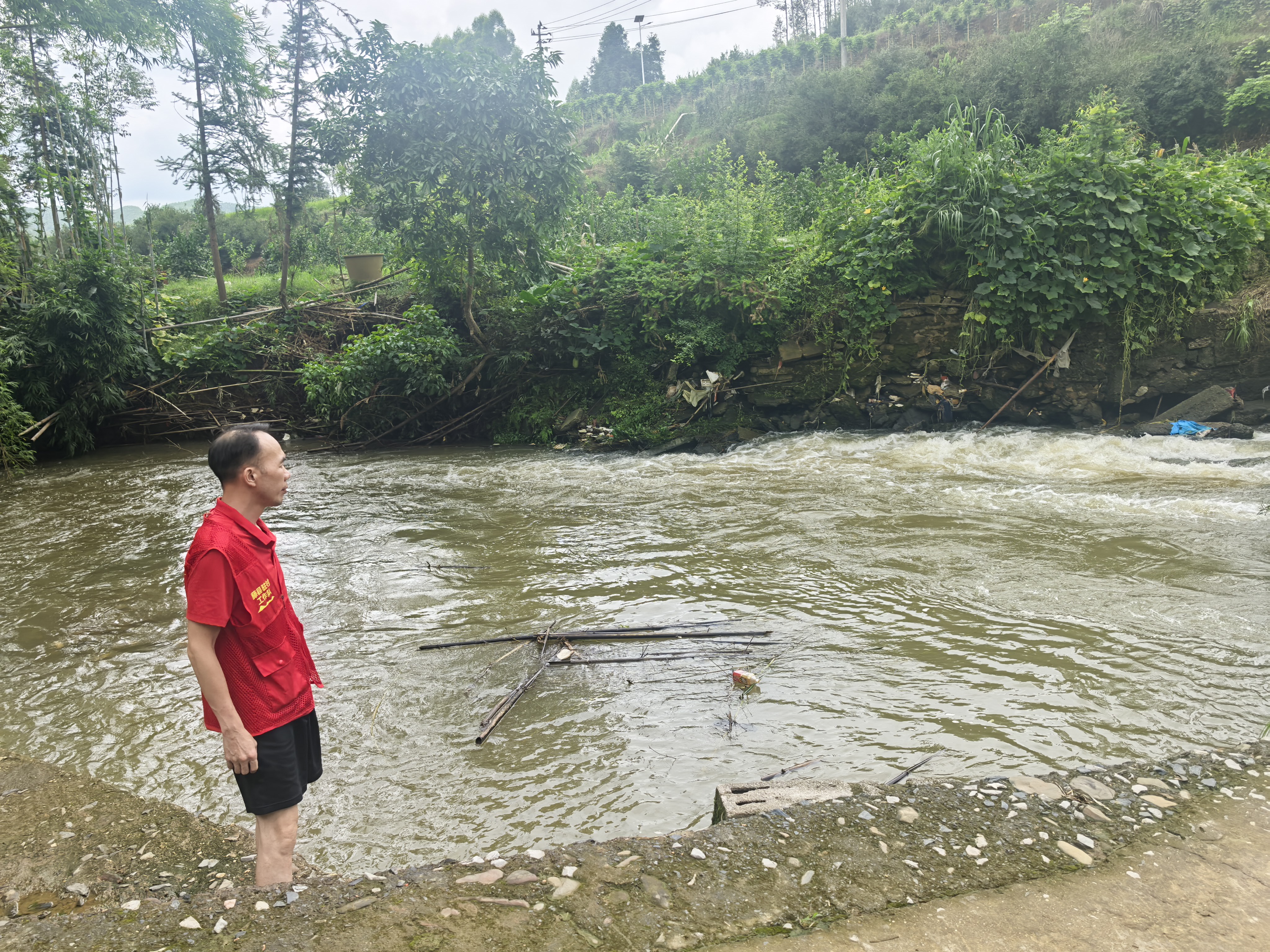 6月17日，藤县人民检察院派驻古龙镇金凤村工作队员联合古龙镇政府、金凤村“两委”工作人员，一同深入村内各条河道、周边危险水域开展汛期专项巡查，提前排查安全风险，筑牢汛期安全前置防线。.jpg
